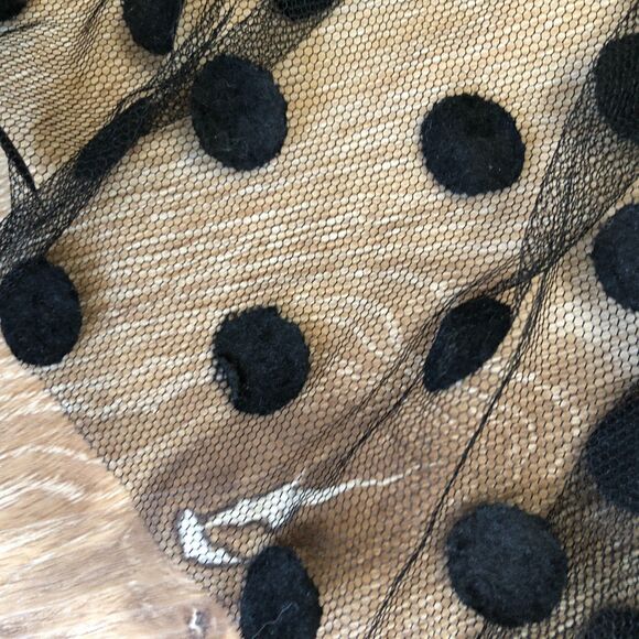 Lucy Paris Black Polka Dot Mesh A-Frame Goth Whimsigoth Fairy Festival Skirt M - Picture 3 of 12